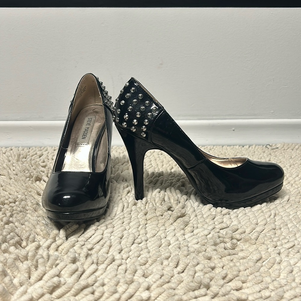 Steve Madden Black Spiked Heels